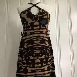 Brown/tan teal Strapi flowy top